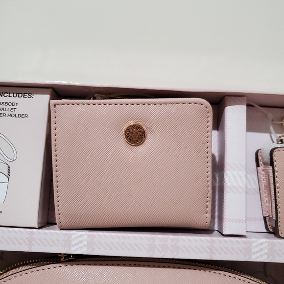 Anne Klein Gift Set Zip Top Crossbody, Curved Zip Wallet, Hand Sanitizer Holder - Picture 3 of 8